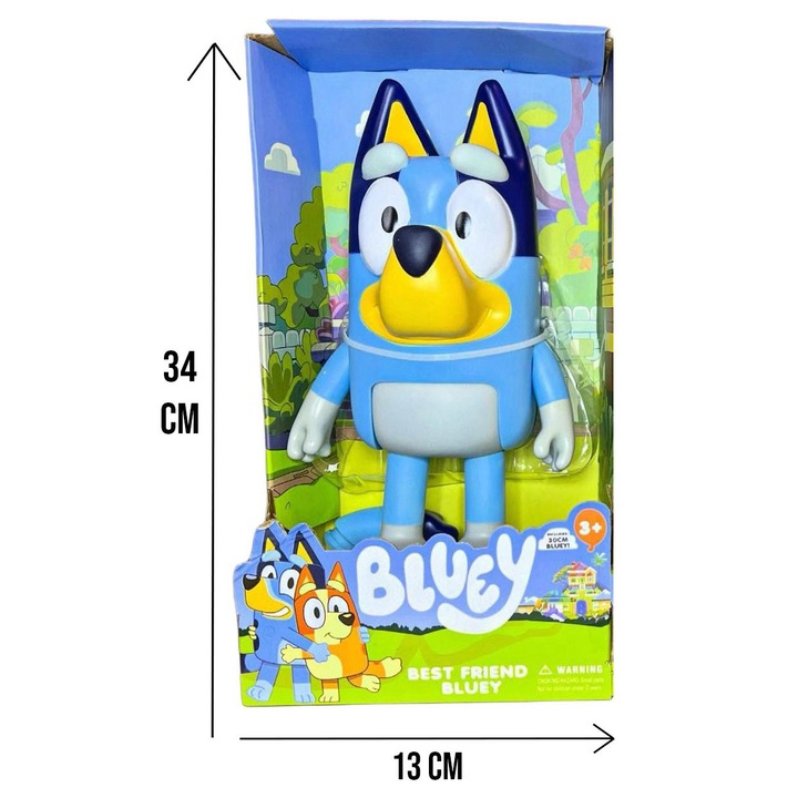 Figurina Bluey, 34 cm Jucarie decorativa pentru copii, Personaj Bluey