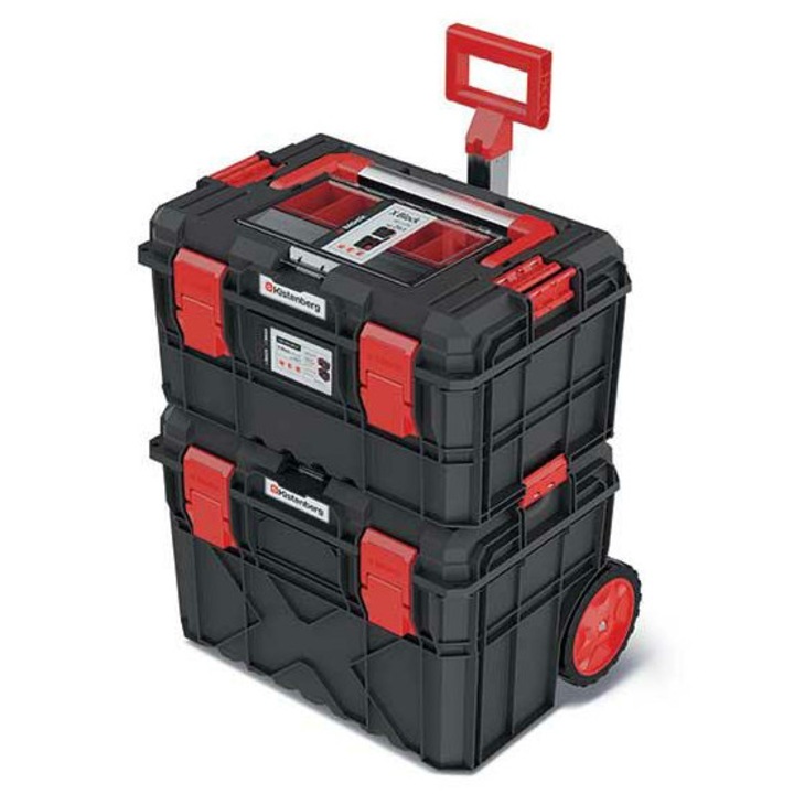 KISTENBERG, PROSPERPLAST, alumínium szerszámosláda készlet, 546x380x685mm