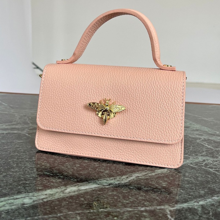 Geanta Piele Naturala Pink Albina-ELC412