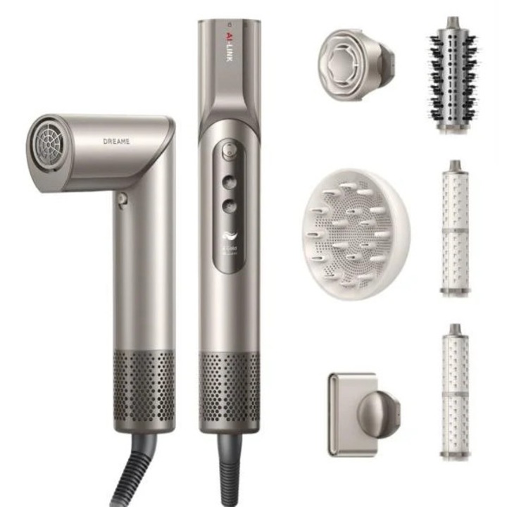 Сешоар Dreame Dazzle, 110000 об/мин, 5 магнитни приставки, компактен, златист