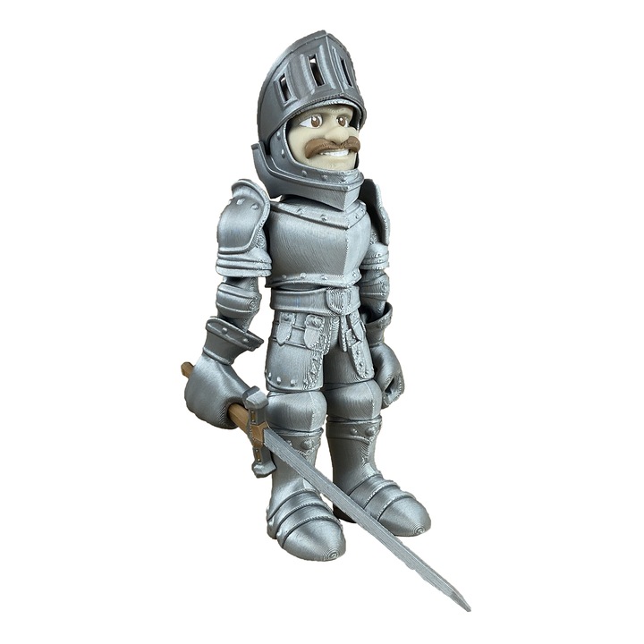 Figurina Soldat Argintiu, 16 cm, Jucarie 3D Articulata, Plastic
