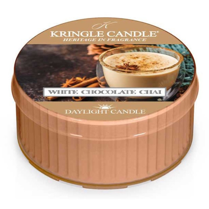 Ароматна свещ Бял шоколадов чай, Kringle Candle, 30ч горене