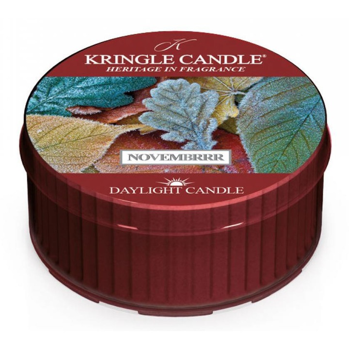 Свещ Kringle Candle Novembrrr, земна ароматна, цветна, 10x10см