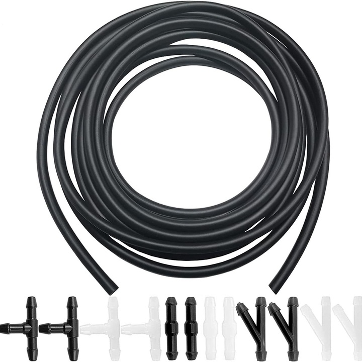 Kit furtun lichid de spalare parbriz, 4m, 12 conectori, universal