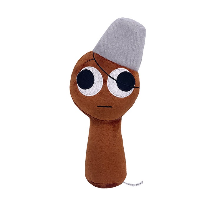 Jucarie de plus Sprunki, cap maro, 20cm, 60g