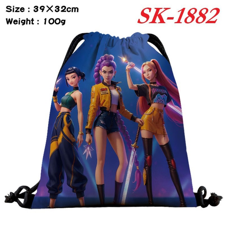 Geanta cu snur K-POP Witch Hunter Girls, set pentru trei persoane, 25cm, 20l