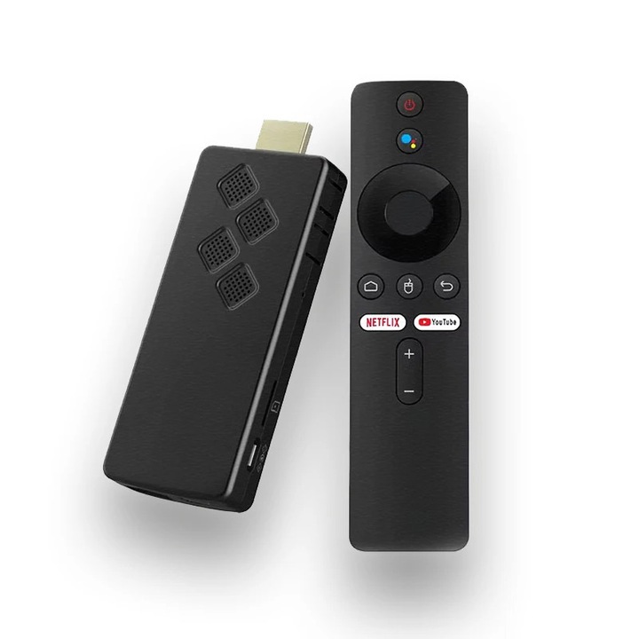 Médialejátszó, Garsonal®, 2GB RAM, 16GB tárhely, 4K, Kétsávos Wi-Fi, Bluetooth 5.0, Android TV 10.0, Fekete