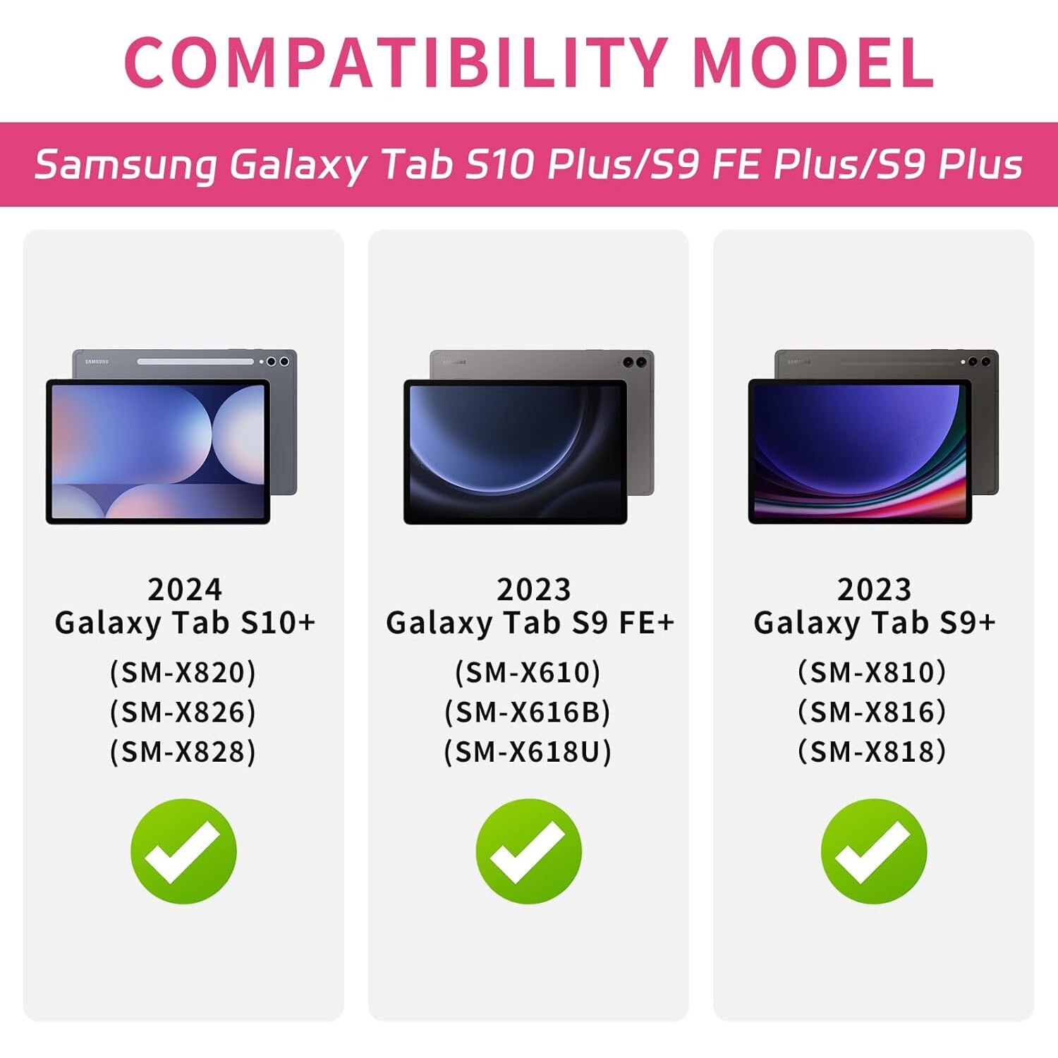 Husa Lotusif pentru Samsung Galaxy Tab S10 Plus / S9 FE Plus / S9 Plus 12.4 inch 2024/2023, Carcasa pentru Copii cu Suport si Maner, Compatibila cu Creion, Protectie Superioara, Roz Aprins