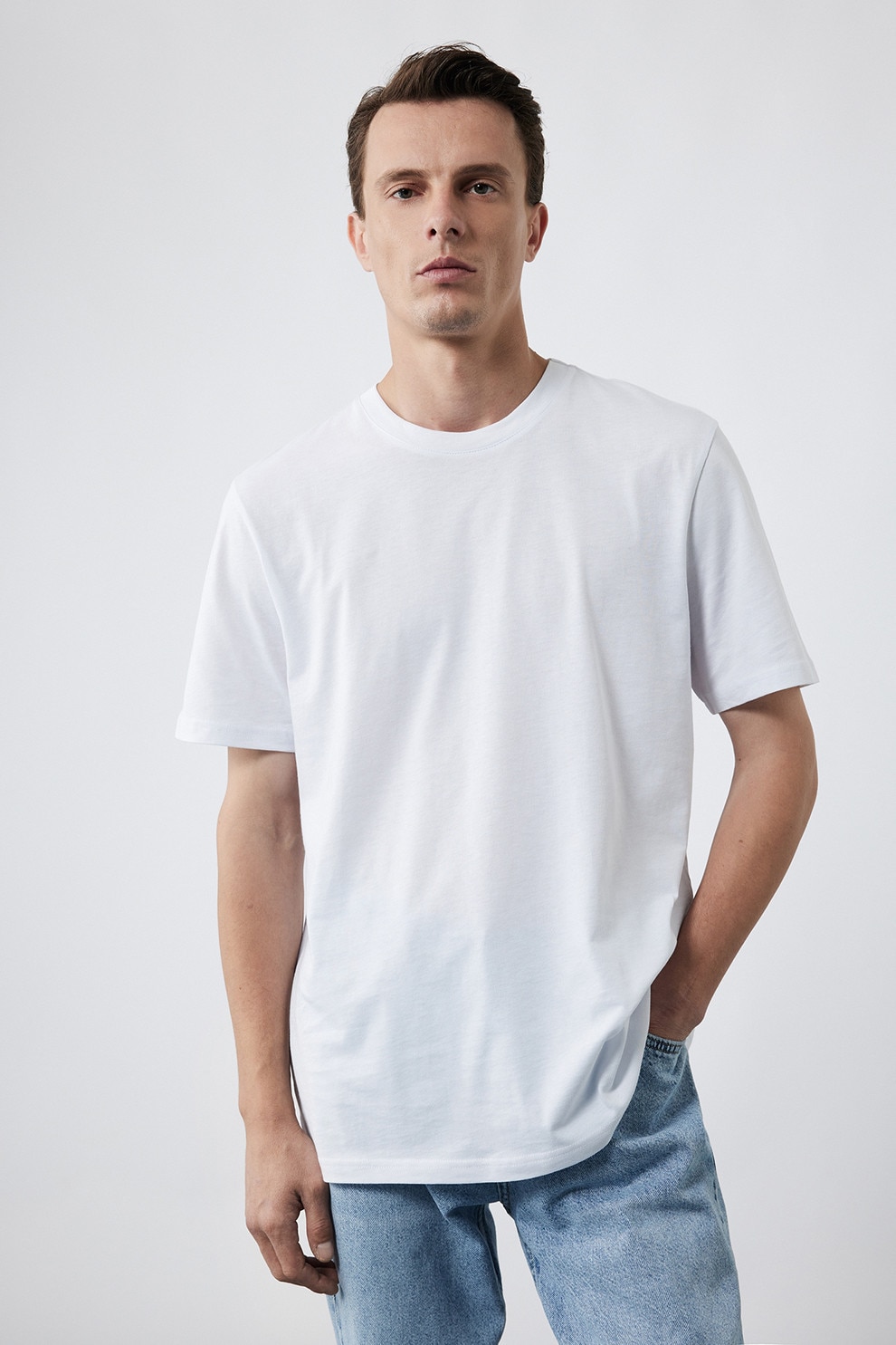 KOTON, Set de tricouri de bumbac - 3 piese, Alb, XL