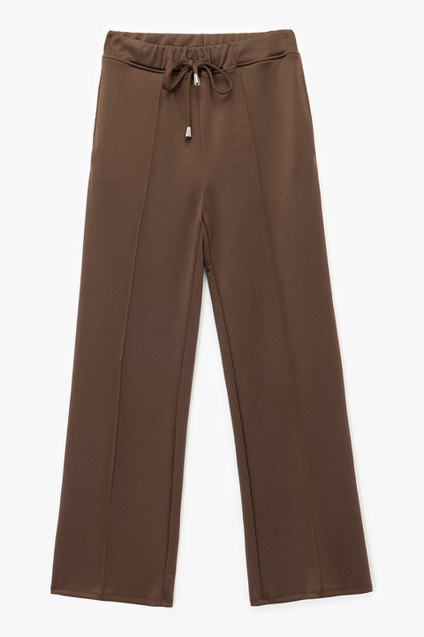KOTON, Pantaloni de trening din amestec de modal cu snur, Maro deschis