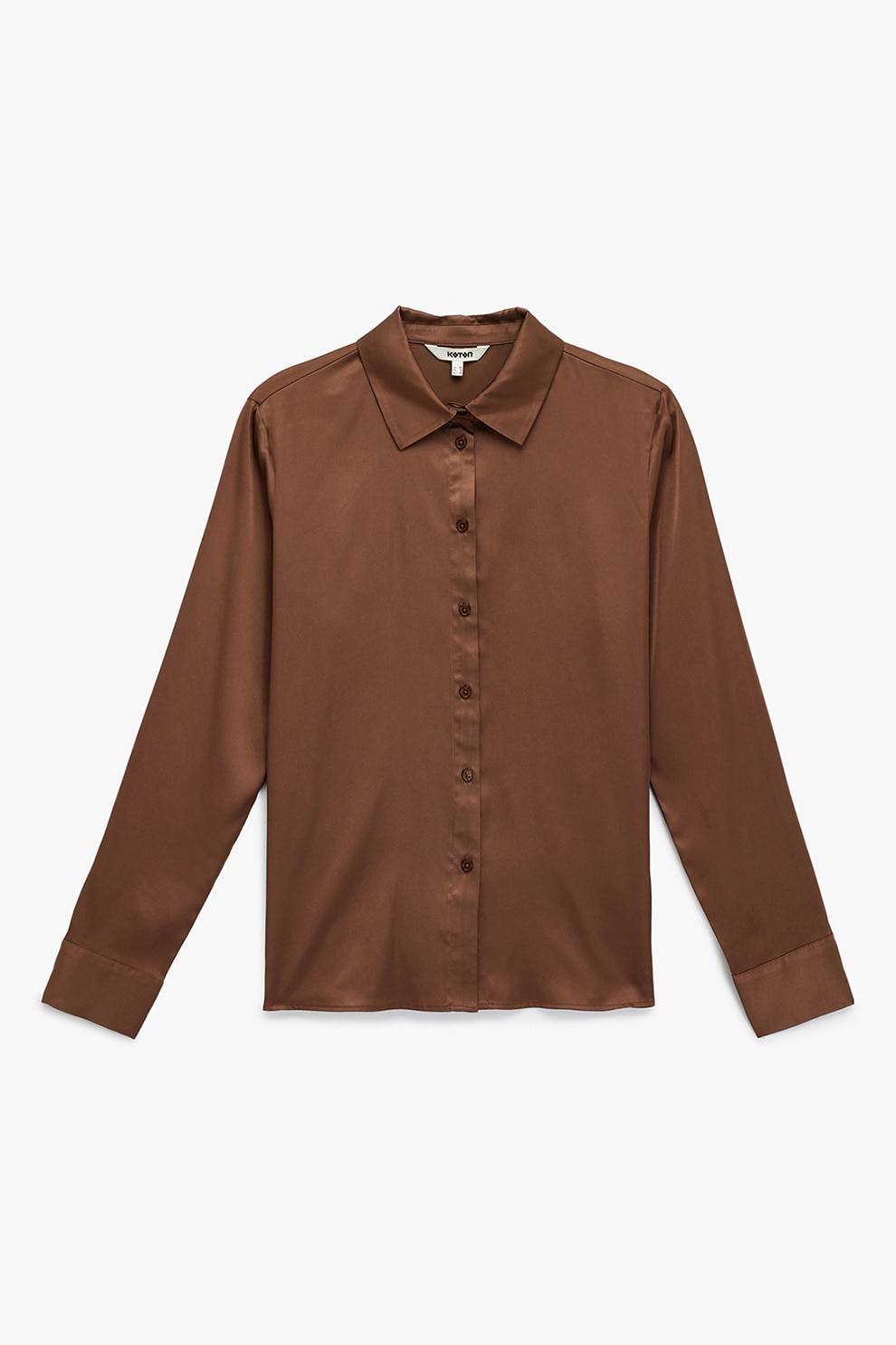 KOTON, Camasa regular fit cu model uni, Maro scortisoara, 42