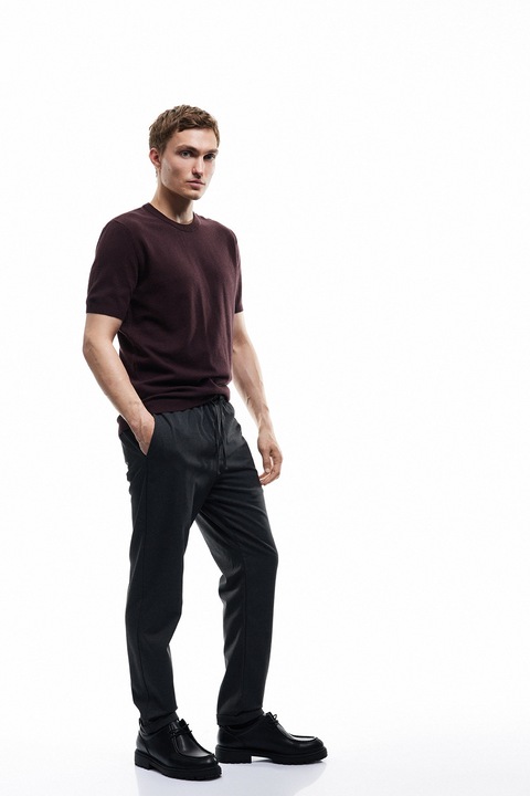 KOTON, Pantaloni de trening cu snur, Gri antracit