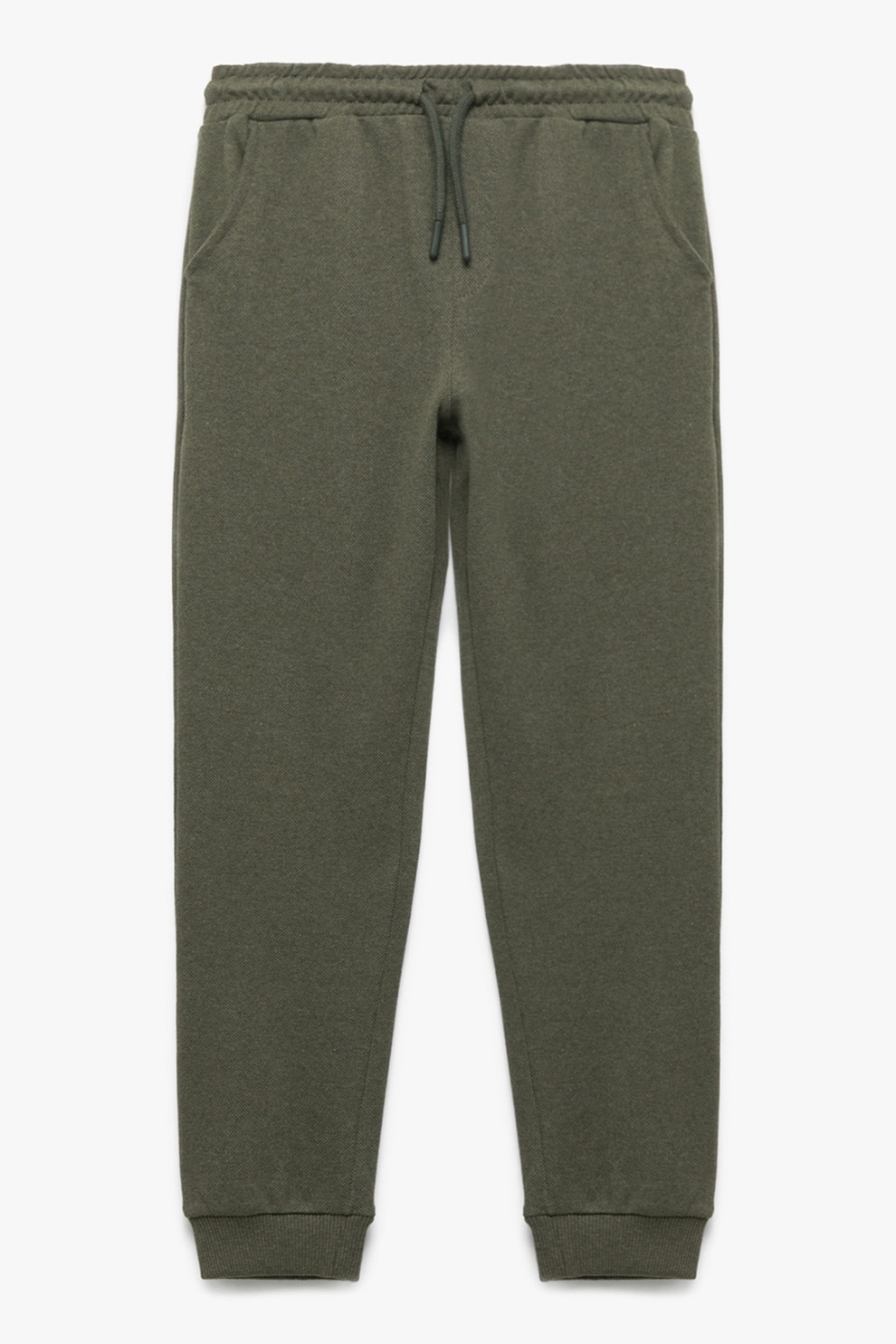 KOTON, Pantaloni de trening regular fit din amestec de bumbac, Verde inchis, 116-122 CM