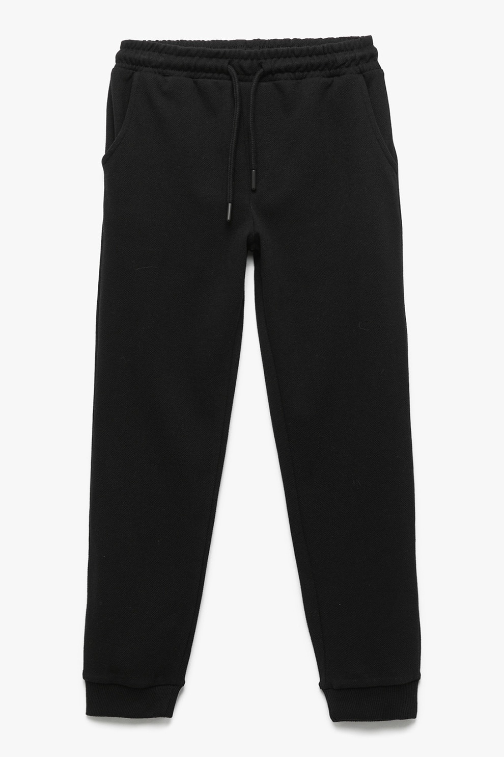 KOTON, Pantaloni de trening regular fit din amestec de bumbac, Negru, 104-110 CM