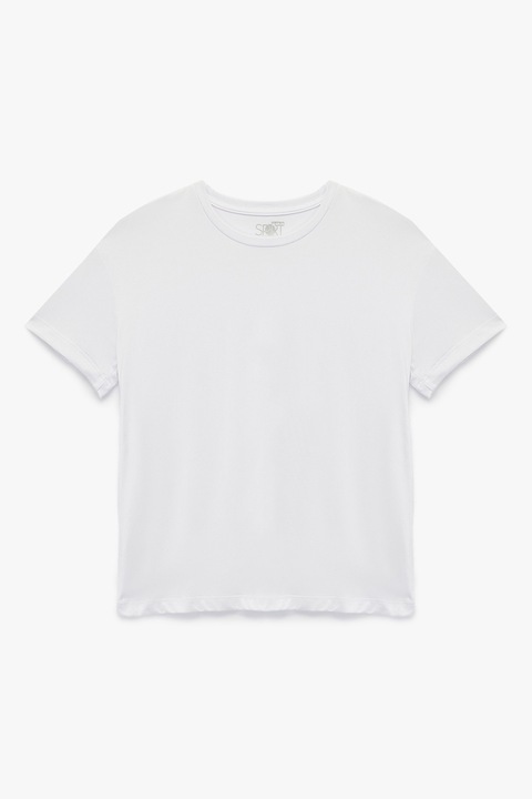 KOTON, Tricou uni cu decolteu rotund, Alb