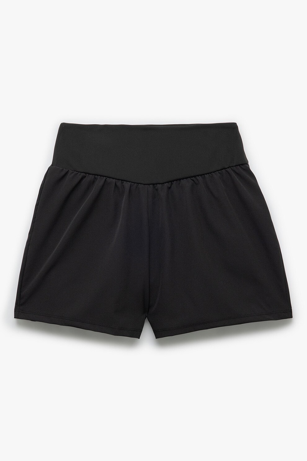 KOTON, Pantaloni scurti uni cu talie inalta, Negru, L - eMAG.ro