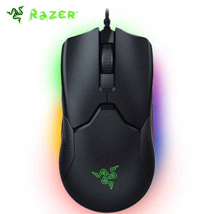Mouse de gaming Razer Basilisk V3 ergonomic personalizabil, iluminare Chroma RGB, senzor optic 26K DPI, negru, 130x60x42.5mm