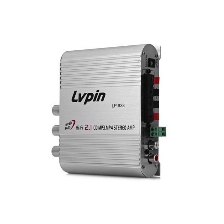 Amplificator audio SkyTechs® LP-838 Radio MP3 DVD Stereo pentru masina Motocicleta acasa Lvpin 2.1 canale Hi-Fi Booster