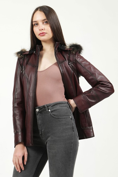 Jachetă de damă, Jacket Club, bordo, 7XL
