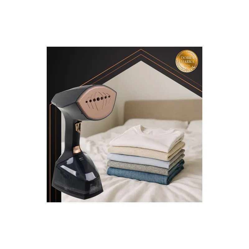 Aparat de calcat cu abur, pentru haine negre, 2000W, capacitate 360 ml, 3 nivele, afisaj, oprire automata