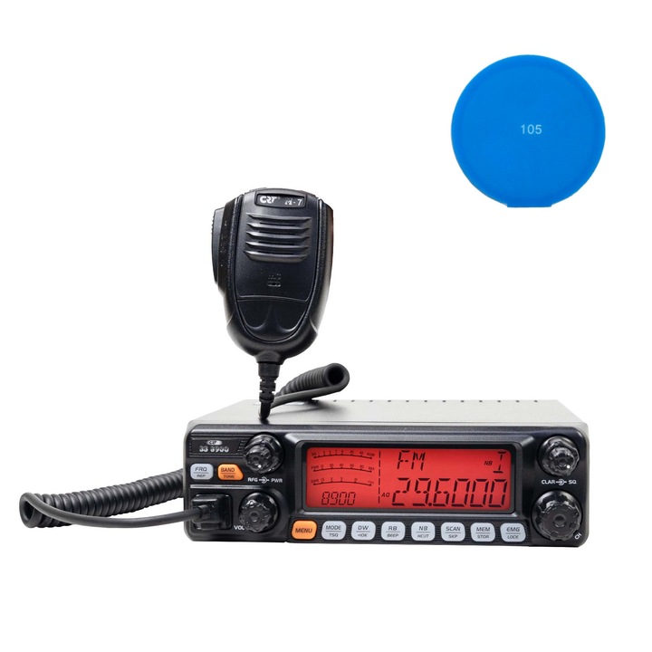 Pachet Statie radioamatori CRT SS 8900 AM, FM, LSB, USB, CW si Sticky Pad Blue inclus