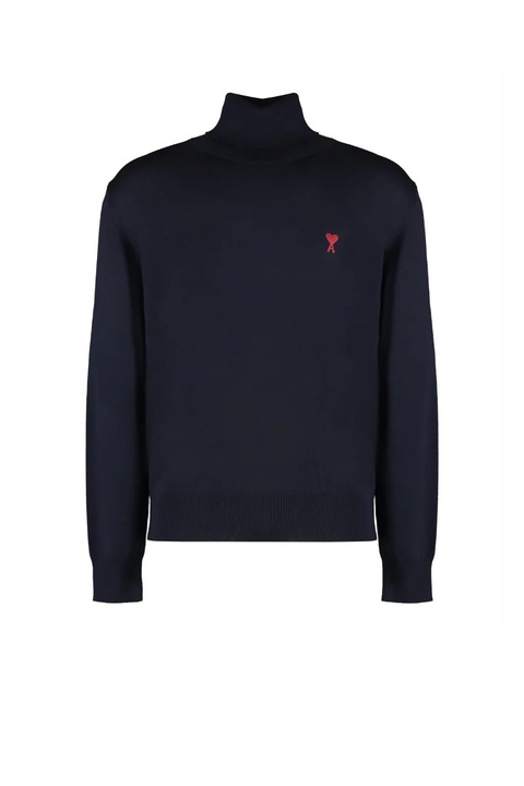 Pulover pentru bărbați, Ami Paris, Ami De Coeur, lână, albastru închis, XL