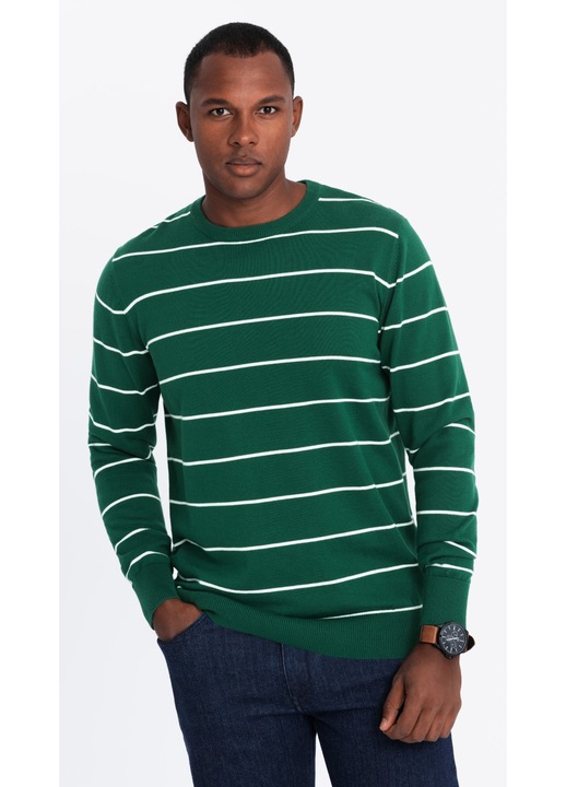 Класически мъжки пуловер, Ombre Clothing, Nkeng, зелен, XL