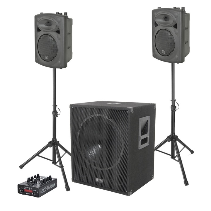 Активна озвучителна система с QTX DJ Set 4 субуфер