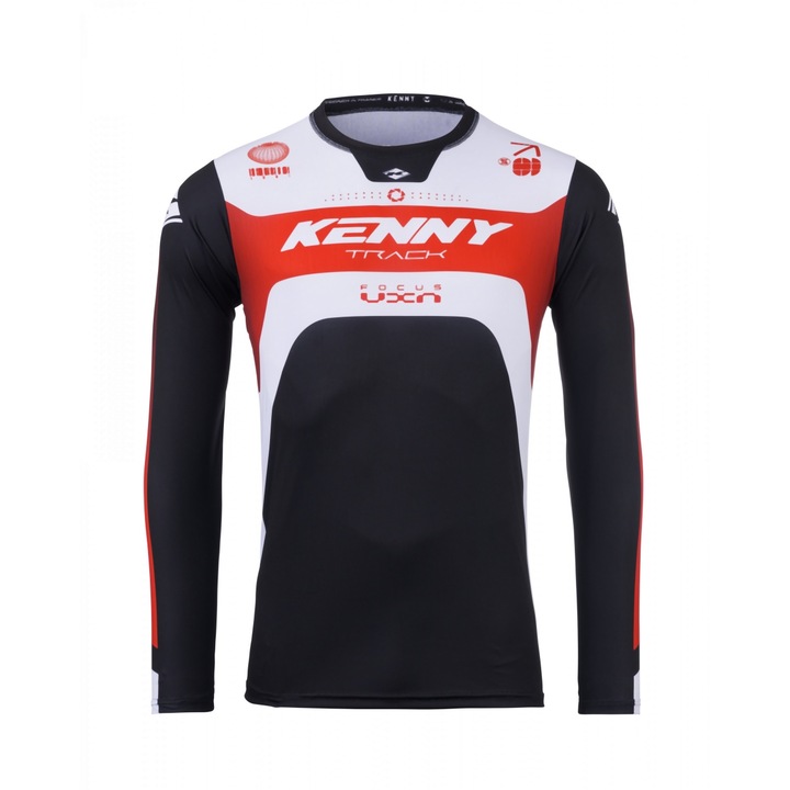 Bluza pentru cross/enduro Kenny Racing, Track Focus, negru/alb, 2XL