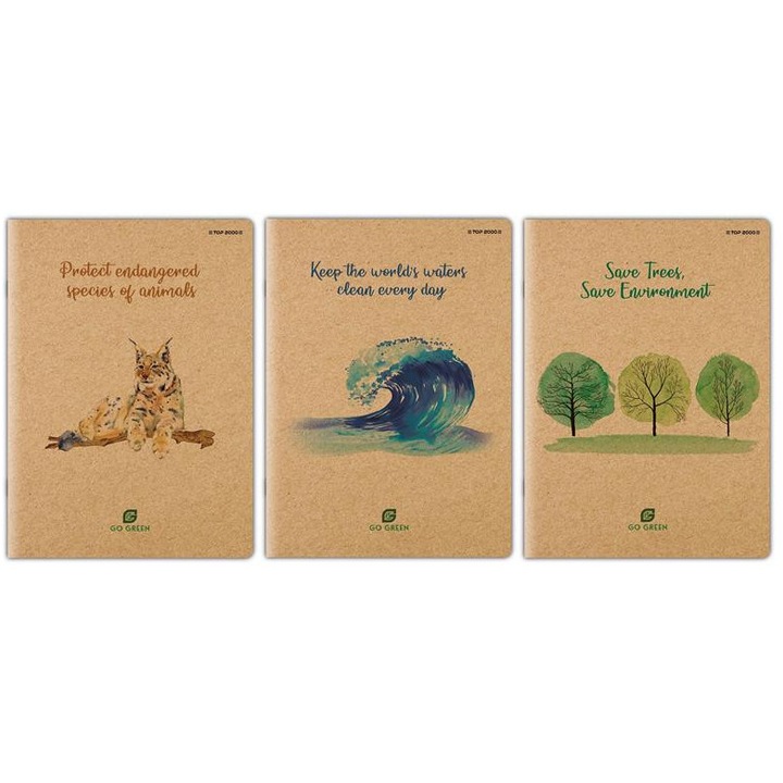 Тетрадка А4, HAMELIN, 60 листа, екологична, 100% рециклирана, 225гр/м2, 70гр/м2, формат А4