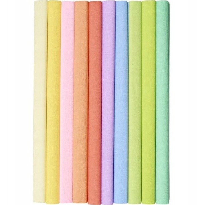 Kézműves papír, HAMELIN, 50x200cm, 10 lapos készlet, pasztell színek keveréke