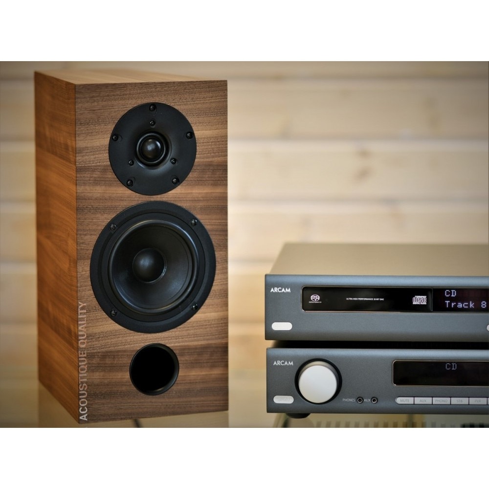 Boxe Labrador 39, set 2 bucati, 120W, trapezoidal, finisaj natural, 5" woofer, 1" tweeter