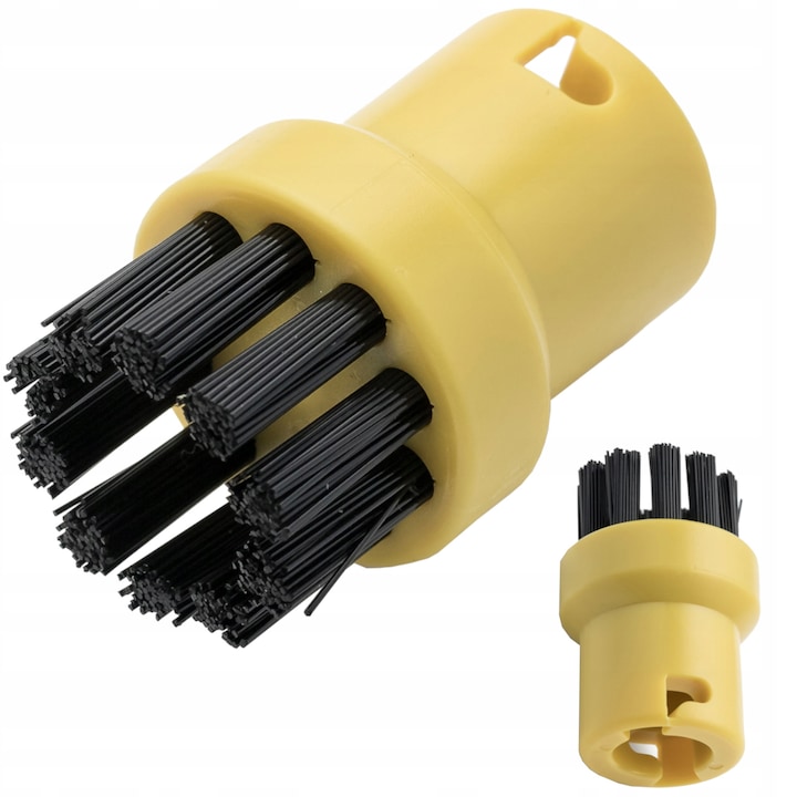 Yellow Round Brush for KARCHER Steam Cleaner SC 1 2 3 4 5, Replacement Cleaning Accessory for Grout Corners Faucets Kitchen Bathroom Drains, Compatible with SI4 SG4 SV7 Models