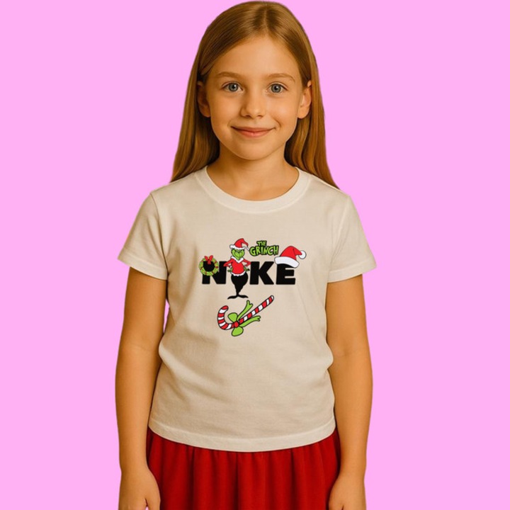 Tricou Copil Fata Craciun v1476, Alb
