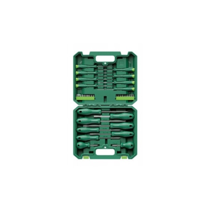 Set 37 Piese Surubelnite Parkside cu Manere Ergonomice, Varfuri Magnetice, Valiza