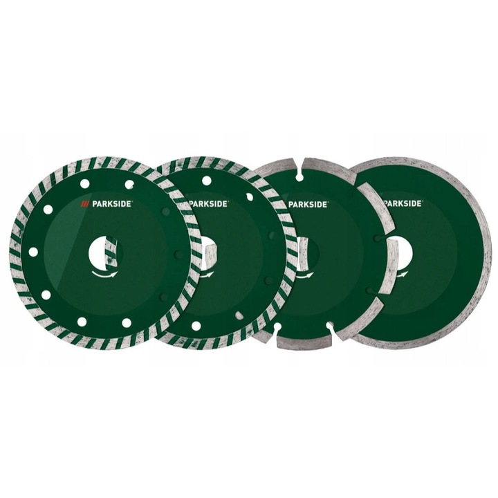 4 darabos gyémánt vágótárcsa készlet, 125mm, 22,23mm, Parkside, betonhoz és márványhoz