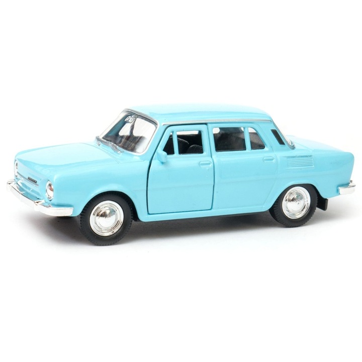 Welly Skoda 100 fém makett, kék, 12 cm