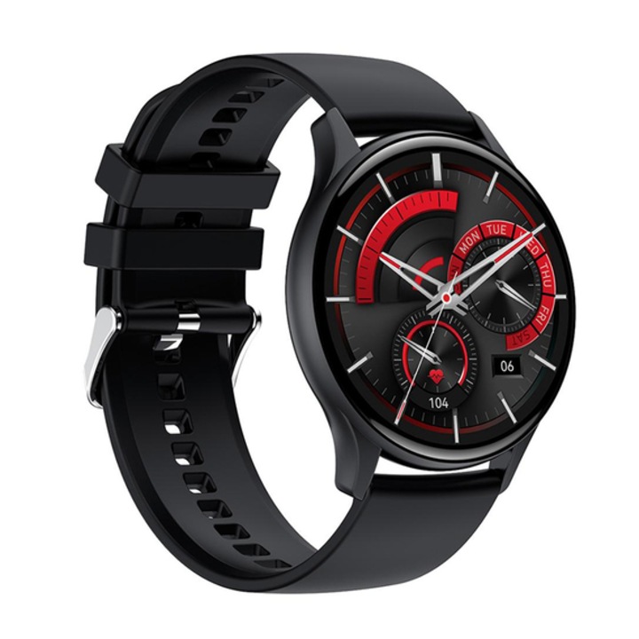 Ceas SmartWatch XO J5, Amoled, BT 5.0, Negru, Sport