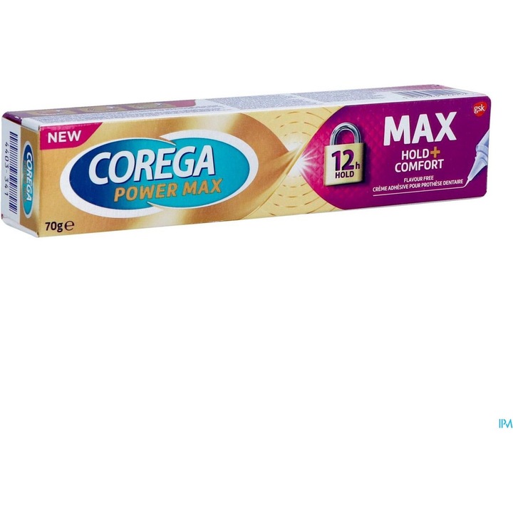Crema adeziva pentru proteze Corega Max Fixare + Confort, 70 g