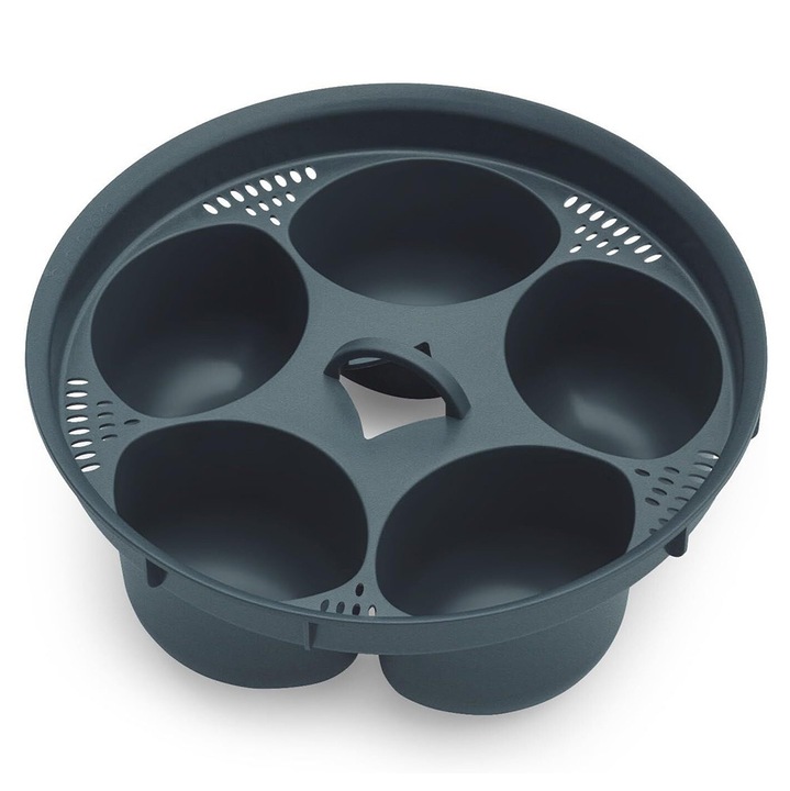 Steamer pentru oua cu 5 compartimente, Golxmse, verde inchis, 19x6.7cm, material PP