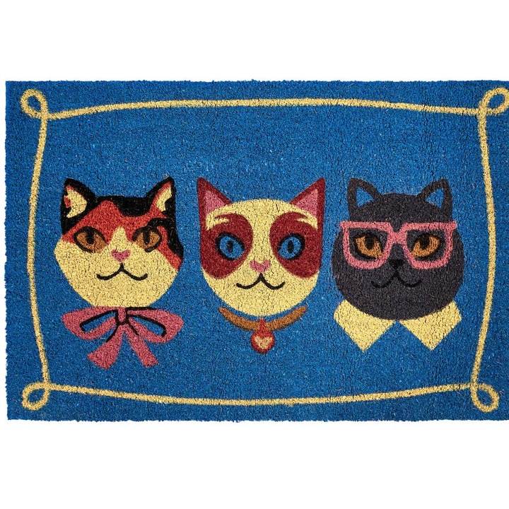 Lábtörlő Mojicap Színes 60 x 90 cm Macska Kókuszrost