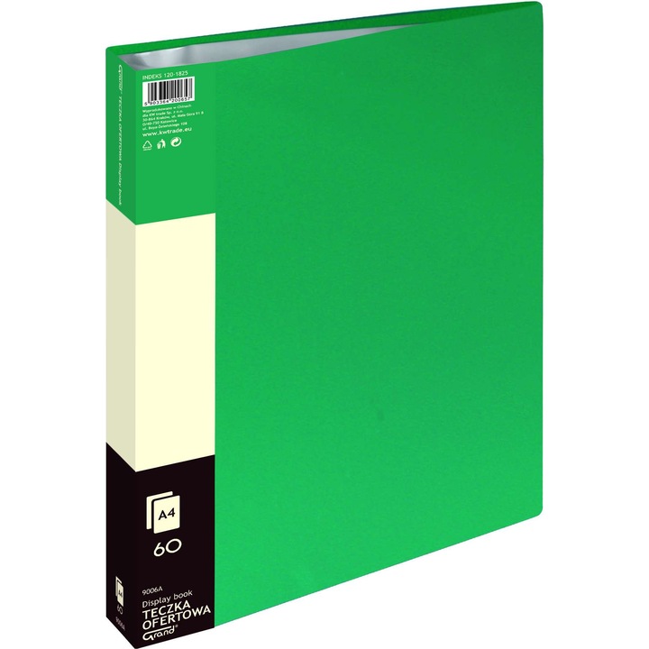 Dosar A4, GRAND, 60 buzunare, verde, 235x305x38mm