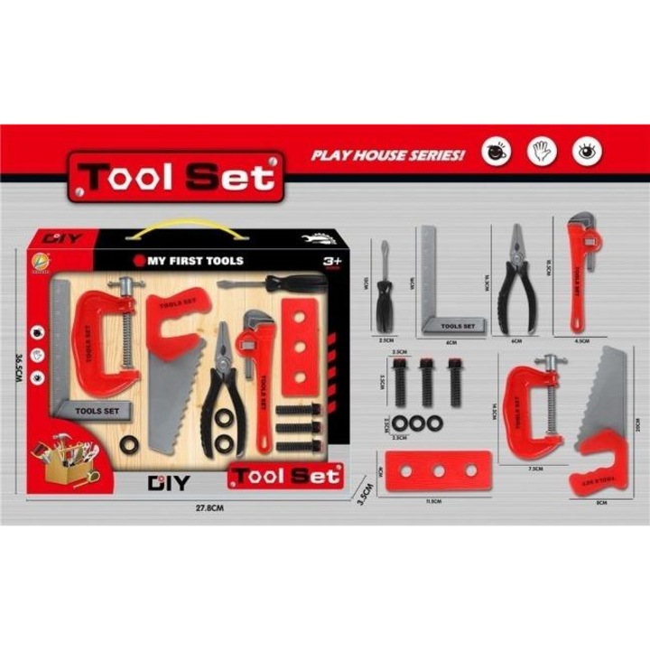 Gyerekszerszámkészlet, Merkpol, Első szerszámaim, 8 darabos, többszínű, 3 év+