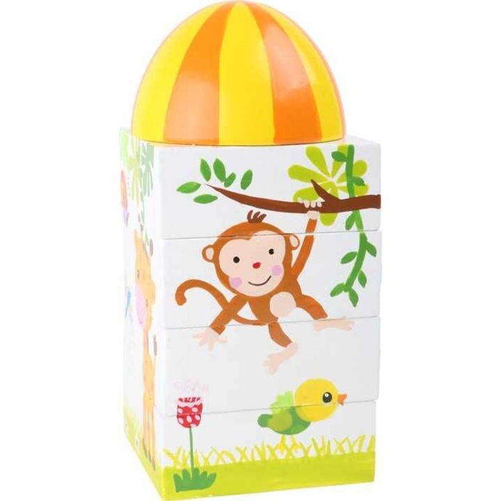 Jucarie din lemn cu animale tip puzzle