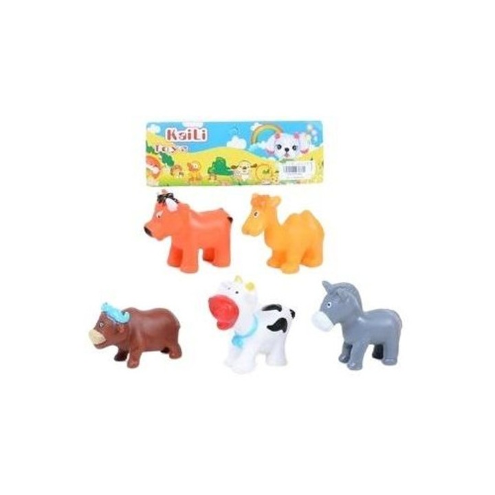 Set figurine animale Merkpol, 5 piese, culori diverse, sigure pentru copii