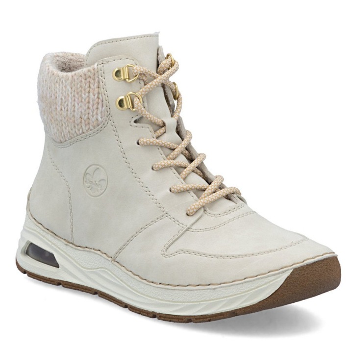 Rieker Rieker ghete bej cu șireturi și fermoar pentru femei 44555-60