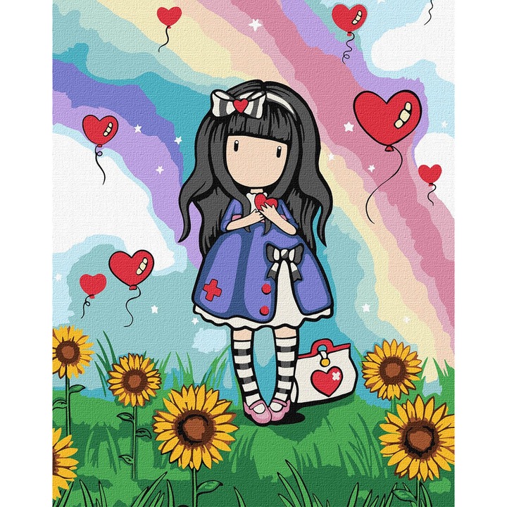 Set pictura pe numere, cu sasiu, Iubeste-te pe tine insati - colectia Santoro, 30x40 cm