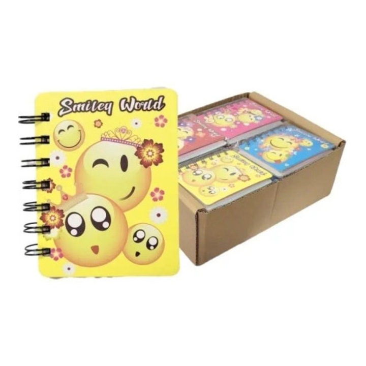 24 db A6-os Smiley World füzet szett, többszínű, spirálos