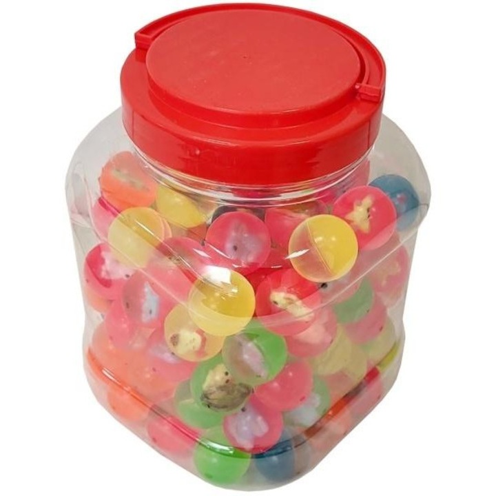 100 db-os gumilabda szett állatfigurákkal, Merkpol, 25mm, többszínű