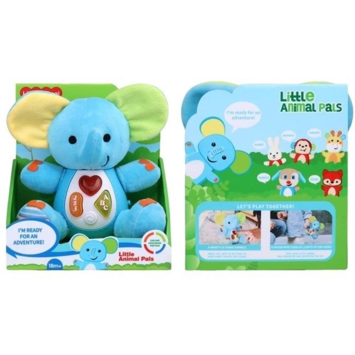 Interaktív plüss elefánt babáknak, Merkpol, fények és hangok, 18 hónapos kortól